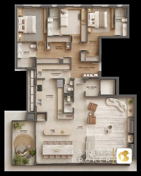 Apartamento no Áreo, 3 suítes, à venda, 208 m², Petrópolis - Porto Alegre — foto 4