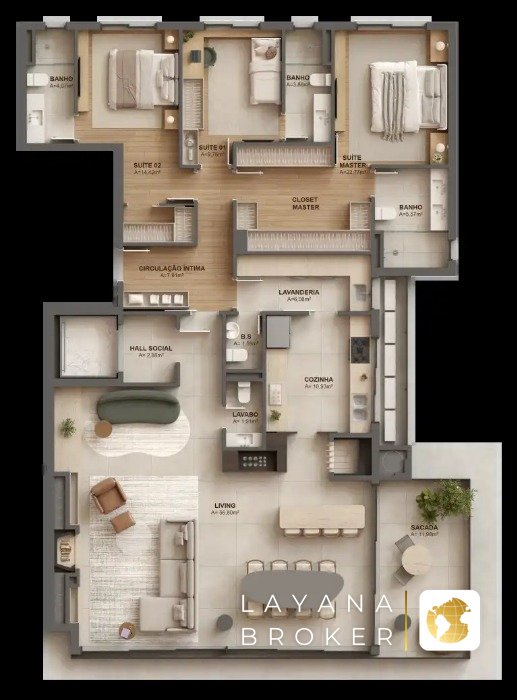Apartamento Garden no Áreo, 3 suítes, à venda, 298 m², Petrópolis - Porto Alegre — foto 4
